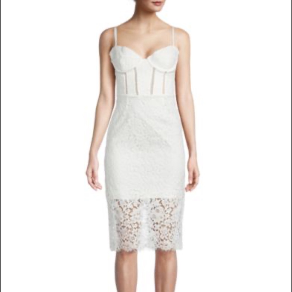 Bardot White Brielle Lace Sheath Dress